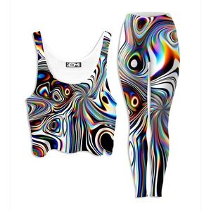 Rainbow Swirl Leggings and Crop Top Set